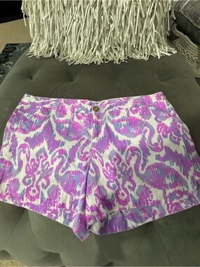 Lilly Pulitzer Pink & White High-Waist Floral-Print Shorts